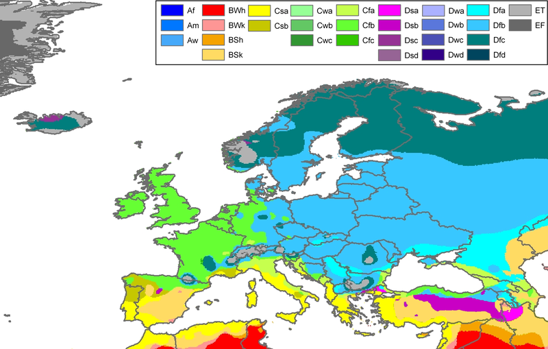 klimatska karta europe KLIMATOLOGIJA – nauka o klimi – Meteologos klimatska karta europe